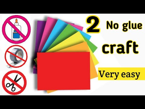 2 easy no glue paper craft|Easy paper craft without glue|Easy diy paper craft|Easy origami|No glue