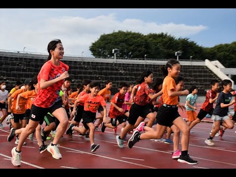 パリオリンピック出場、樺沢和佳奈選手が群馬・前橋市で陸上教室（2024年8月31日撮影）