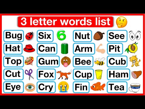 3 Letter Words List 🤔 | Phonics lesson 2 | Reading Words Lesson | Learn with examples