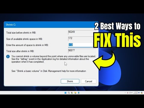 2 Best FIX "You cannot Shrink a Volume beyond the point" Windows 11/10