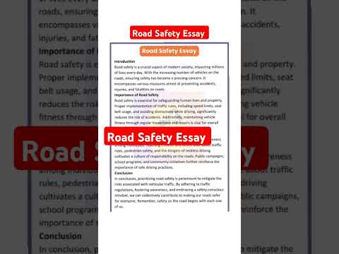 🔴 Road Safety Essay | Essay On Road Safety  Road Safety Essay In English