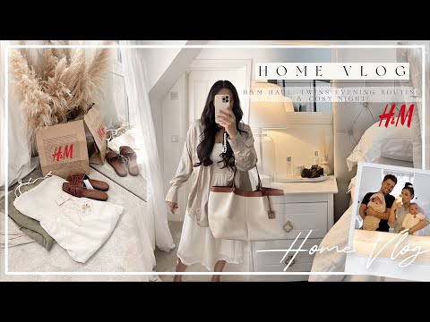 HOME VLOG | H&M HAUL, TWINS EVENING ROUTINE & COSY NIGHT!