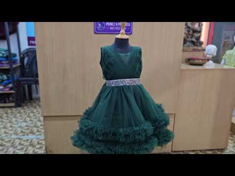 Bottle Green Party Frock gown for Little Princess