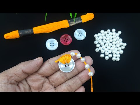 Amazing Hand Embroidery Button Flower Design Trick - Super Easy Flower Making Idea - Sewing Hack