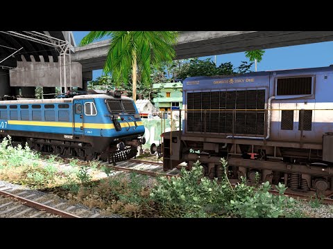 WDM3D RESCUE WAG7 LOCOMOTIVE EXPRESS TRAIN I BUMPY RAILROAD CROSSING I INDIAN TRAIN SIMULATOR