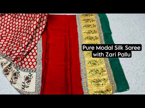 Pure Modal Silk Saree with Zari Pallu #shopping #modalsilk #zaripallu #lagdipatta #silksarees