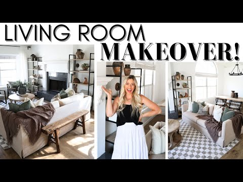 LIVING ROOM MAKEOVER ON A BUDGET || DESIGN TIPS || DECORATING OUR NEW SPACE || RENTER FRIENDLY