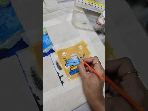 ✨️📚☕️#painting #ytshorts #creative #acrylicpainting #fabricpainting #paintingtutorial #youtubeshorts