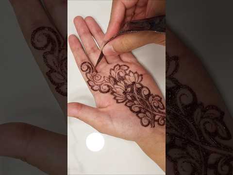 Lotus henna design using glitter henna ✨️ #henna #mehndi