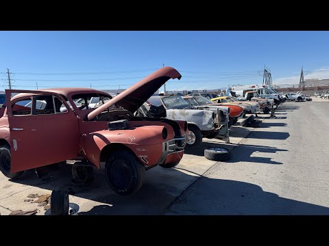 Vintage Car section at Junkyard in Las Vegas