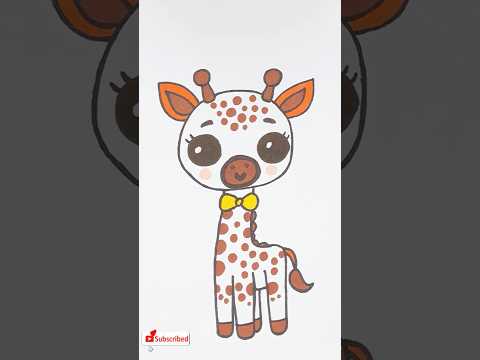 How to draw a cute Giraffe 🦒🎨