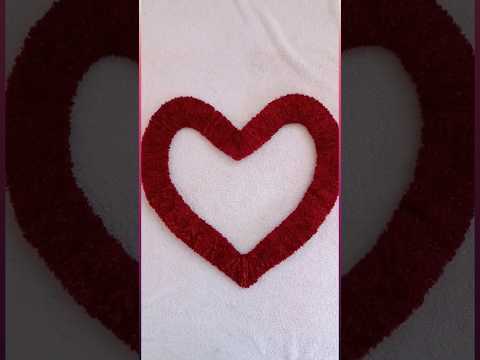 valentine heart making#yarnheart#youtubeshorts #viral