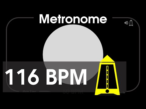 116 BPM Metronome - Allegro & Allegro Moderato - 1080p - TICK and FLASH, Digital, Beats per Minute