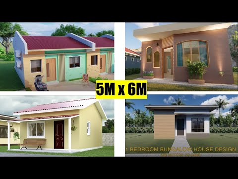 3D COMPARISON of 4 BUNGALOW HOUSE DESIGN FOR 30SQM FLOOR AREA or 5 x 6 M