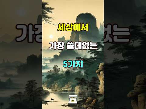 세상에서 가장 쓸데없는 5가지 #명언 #자기계발 #인생조언