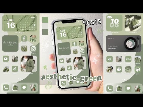 customize your iphone 🍃 iOS15 (aesthetic green theme) 🍵 | how to have an aesthetic phone