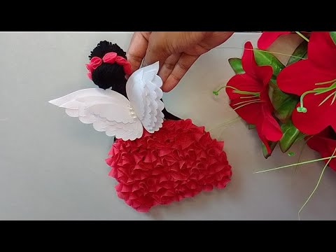 Unique wall hanging making idea | Best out of waste cardboard and carry bag | Febric bag reuse