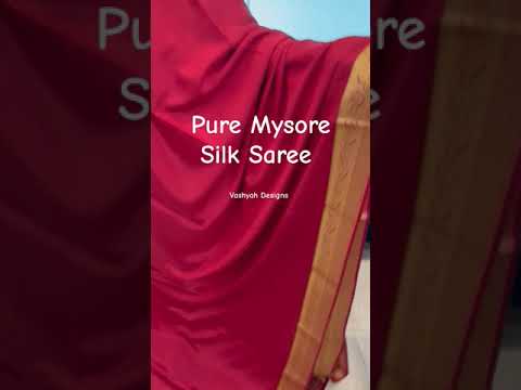 Pure Mysore silk sarees 120gm with rich pallu Brocade Blouse with zari weaving  Traditional border.