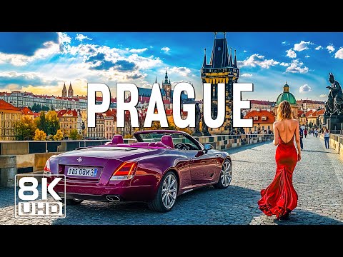 Prague 8K • Amazing Aerial View Of Prague  Relaxation film with calming music