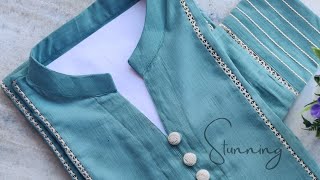 Collar Neck Design with Button Placket/ Front Neck Design/ neckdesign