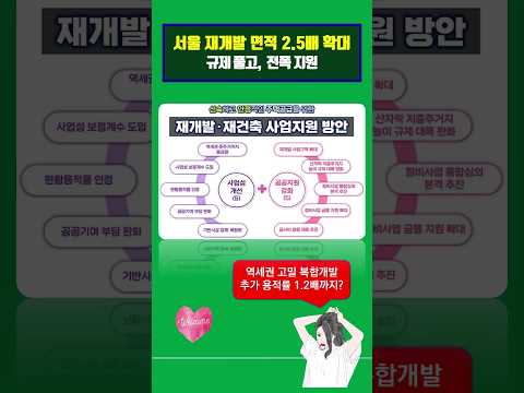 서울 재개발 면적 2.5배 확대-규제는 풀고 전폭적으로 지원 #Shorts #현황용적률