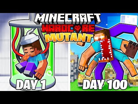 I Survived 100 DAYS as a MUTANT STEVE in HARDCORE Minecraft!