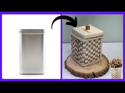 Tea CAN Idea | square TIN CANS CRAFTING for Home decor | Pot and organizer DIY | Creative TIN CANS