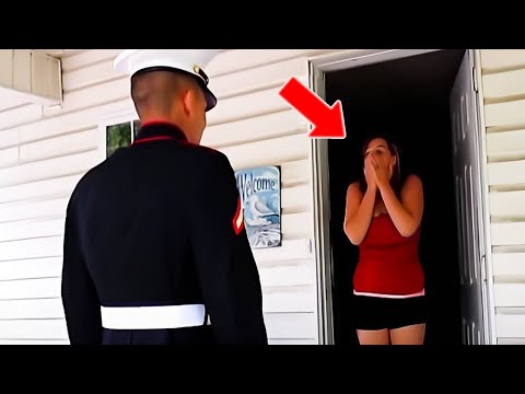 Marine Returns Early, Has No Idea Wife's Not Alone!