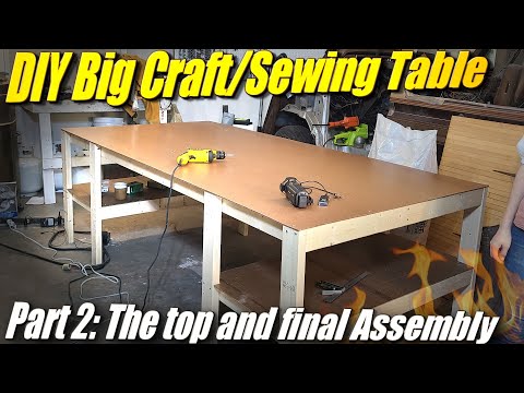 DIY Make a Big Craft/Sewing Table Part 2: Final Assembly