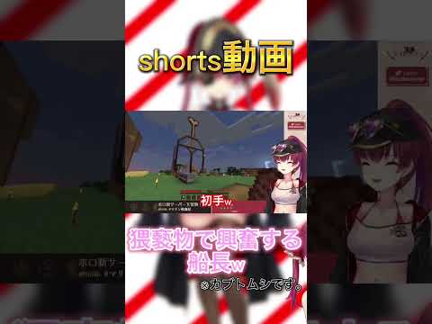 【マイクラ】猥褻物(?)で興奮している船長が可愛すぎるww(ホロライブ切り抜き)#hololive #shorts