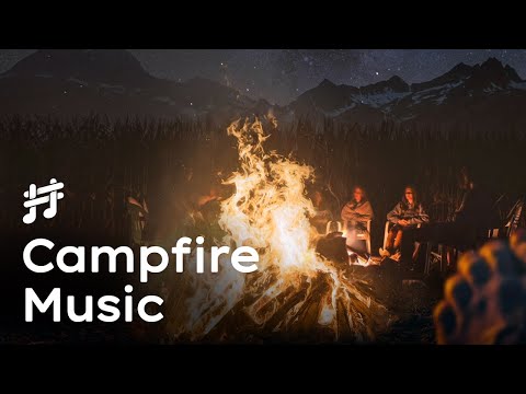 Campfire Soothing Music - Calm Jazz Music with Crickets & Crackling Fire sound, Sleeping Music