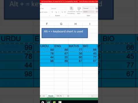 #How to Find Sum in MS Excel by using keyboard Shortcut