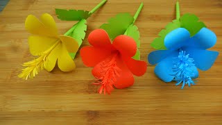 Simple Paper Flower Making🌸Easy Paper Craft Flowers|Paper Flower Making Step by Step🌸 [Tutorial]