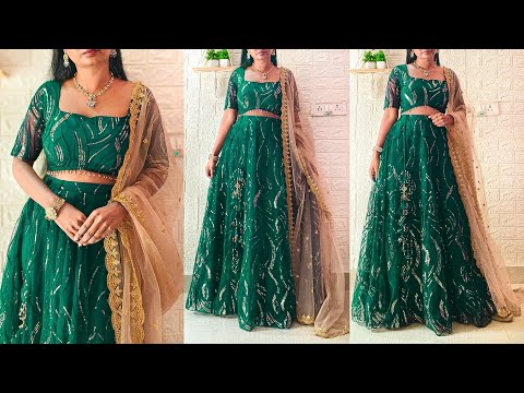 Designer party wear lehenga cutting & stitching step by step easily | Princess cut blouse cutting