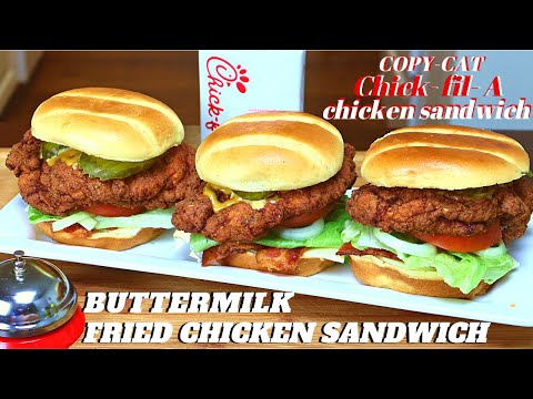 COPYCAT Chick-fil-A CHICKEN SANDWICH | HOW TO MAKE BUTTERMILK FRIED CHICKEN SANDWICH VIDEO RECIPE