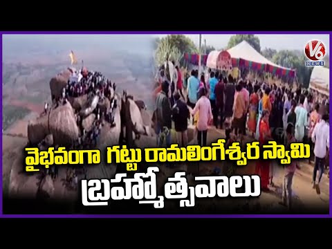 Nagarkurnool Temple Festivities | Gattu Ramalingeswara Swamy Brahmotsavam Begins | V6 News