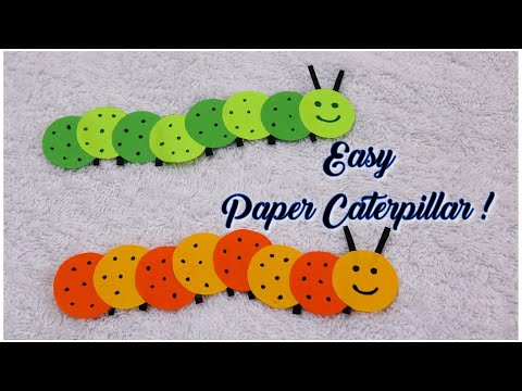 How To Make An Easy Paper Caterpillar !! Paper Caterpillar For Kids ~ Steps / Tutorial