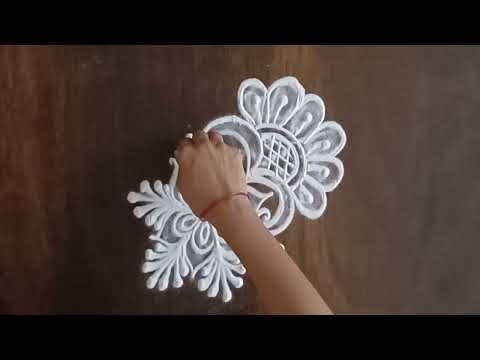 Very easy daily rangoli| freehand rangoli|दररोज काढण्यासाठी सोपी रांगोळी| Easy quick rangoli/muggulu