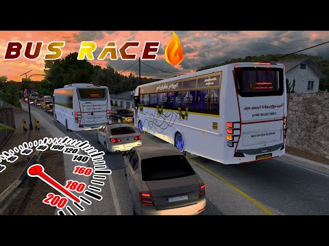 Bus Driver Extreme Overtaking on dangerous Curve | Two Buses on Extreme Spot | ETS2 Bus Driving