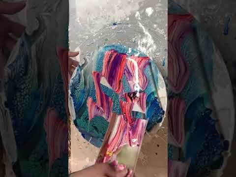 #shorts Cosmic Chaos FIRST Transfer Swipe | Acrylic Paint Pouring | Fluid Painting Art | Abstract