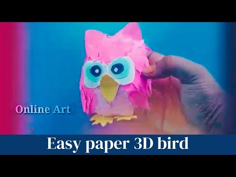 How to make 3D paper bird #onineart