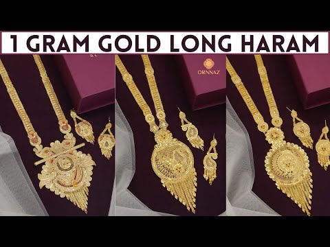 Artificial 1 Gram Gold Long Haram Online Shopping - Traditional Gold Plated Long Haram with Price