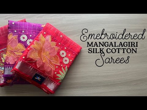 Detailed Video - Embroidered Mangalagiri Silk Cotton Sarees | Shop on www.fabk.in #fabksarees