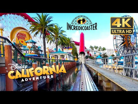 [4K] Incredicoaster Full Ride | Front Row POV | Disney California Adventure