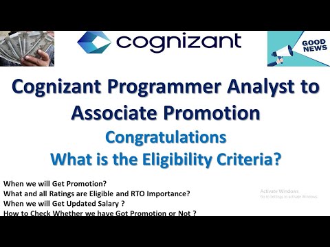 Cognizant Programmer Analyst to Associate Promotion| CTS Associate Promotion Eligibility Criteria