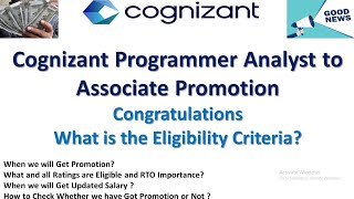 Cognizant Programmer Analyst to Associate Promotion| CTS Associate Promotion Eligibility Criteria