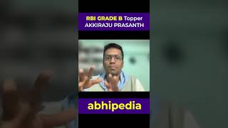 RBI GRADE B TOPPER | AKKIRAJU PRASANTH | by abhipedia