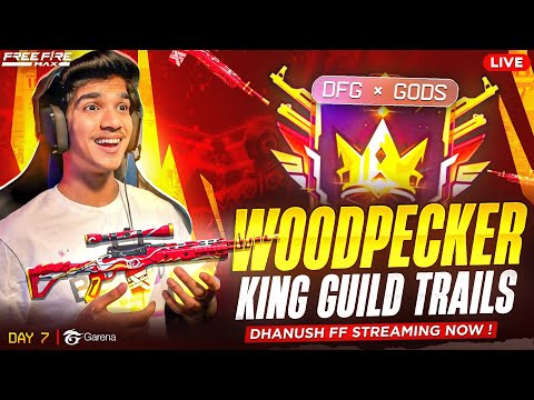 🌪️ GUILD TRIALS DAY 7: WOODPECKER CHAMPION 🎯 EPIC FACE-OFF 🔥 | FREE FIRE IN TELUGU #dfg #freefire