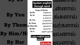 learn english basic words 22|spoken english through tamil|FluentEnglishSpeakingPractice|Englishwords