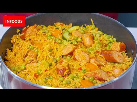 Curried Rice and Sausages Recipe | How to Cook Curried Rice with Sausages | Infoods